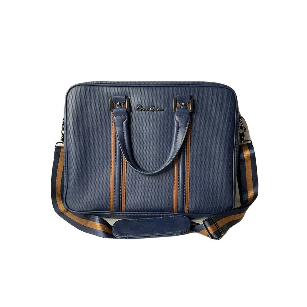 ROBERT GRAHAM Blue Leather Laptop Bag